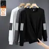 Outono e Inverno 2025 Nova Popular Moletom Solona Masculino Veludo Sem Capuz Inverno Manga Longa Gola Redonda Tamanho Grande Espesso Roupa Externa