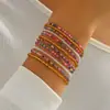 Moda Bohemia Europeia e Americana Transfronteiriça Pulseira de Contas Feita à Mão Contas de Vidro Coloridas como Doces Pulseira Multicamadas de Cores Misturadas