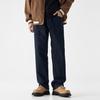 Kuvine2024 Otoño e Invierno Nuevos Jeans Rectos Sueltos para Hombre Espesos con Forro de Felpa Estilo Americano Retro Marca de Tendencia Pantalones Largos