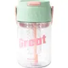 Taza de té de flores con pajita botella de agua fría para mujer estilo ins alto valor de color compartimento para té taza de té estudiante verano portátil taza de agua deportiva