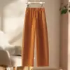 Calça Larga com Cintura Elástica e Strass para Mulheres 2026 Nova Tendência de Verão Solta Emagrecimento Caimento Casual Calça Reta