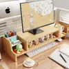 Soporte elevador para computadora de escritorio, base elevadora para monitor, bandeja para teclado, estante de escritorio de madera con cajones, multicapa