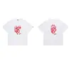 Comércio Exterior Transfronteiriço Atacado 280g Manga Curta Estampa de Letras Casual Estilo de Rua Unissex Solta Oversized Camiseta Tendência Camisa de Meia Manga