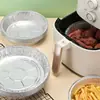Papel Especial para Freidora de Aire de Papel de Aluminio, Bandeja de Papel de Aluminio Grueso de Grado Alimenticio para Barbacoa en Casa, Recipiente Redondo de Papel de Aluminio