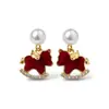 Aretes de Aguja Plateada con Diamantes y Perlas del Zodiaco, Aretes Versátiles Simples y Elegantes para Otoño e Invierno, Lujo Ligero y Sensación de Alta Gama