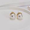 Pendientes de Perla Shijia Importados de Austria Pendientes de Bombilla Pequeña Conservación del Color Oro de 18 Quilates Pendientes de Aguja de Tremella 925 Venta al por Mayor