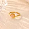 Anillo Cruzado de Acero Inoxidable Chapado en Oro de 18 Quilates, Estilo Nuevo Europeo y Americano, para Mujer, Versátil para el Uso Diario, Joyería de Anillo Abierto Simple y a la Moda