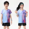 Ropa de Tenis de Mesa Hombres Mujeres Conjunto Niños Manga Corta Top Deportivo Competición Entrenamiento Compra Grupal Secado Rápido Transpirable Uniforme de Equipo Deportivo
