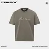 Camiseta de Manga Corta para Hombre ZOEWATSON 2026 Verano Seda Líquida Algodón Estampado Bloques de Color Transpirable Versátil