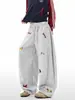 Pantalones de Chándal Bordados de Teckel Casuales y Divertidos para Hombres y Mujeres, Corte Holgado, Temporada de Otoño, Pantalones de Pierna Ancha para Parejas