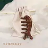 Pente de Sândalo Verde Natural para Meridianos Pente Portátil para Massagem na Cabeça Couro Cabeludo Cinco Dedos Pente Universal Dentes Largos Pente Gua Sha