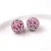 Terciopelo Estampado Leopardo Piel Blanca Perforada Cuentas Redondas Acrílico Joyería DIY Cordón de Zapato Bolso Colgante Cadena de Teléfono Móvil Accesorios Material