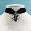 Collar gótico de araña de comercio exterior transfronterizo gargantilla de terciopelo negro creativo Halloween directo de fábrica