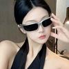 Gafas de Sol Advanced Sense Personalidad Femenina Diadema Gafas de Marco Estrecho Protección UV Gafas de Sol Cara Cuadrada Viaje a la Costa Protección Solar