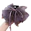 Pin de clip para coleta alta con lazo floral dulce y delicado, un accesorio mágico para el cabello para sujetar la parte posterior de la cabeza, con accesorio para el cabello de cinta de malla