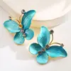 Brincos de Botão de Cor Sólida com Borboleta Cravejados de Diamante de Alta Qualidade, Nova Moda Europeia e Americana para Mulheres, Versáteis, Exquisitos e Elegantes, Atacado
