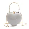 Nova Bolsa de Ombro Único Estilo Coreano em Formato de Coração Bolsa de Mão de Corrente de Nicho Bolsa Transversal Bolsa com Sensação de Alta Qualidade Bolsa de Festa Bolsa de Corrente Feminina