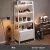 Rack de armazenamento de piso, estante multicamadas, sala de jogos, armário de mesa de computador, escada de ferro, expositor