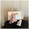 Bolsa Quadrada Pequena Fashion com Fivela de Travamento, Nova Bolsa de Mão, Bolsa Kelly Simples e Elegante, Bolsa de Mão e Bolsa Transversal de Nicho de Alta Qualidade