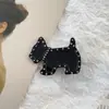 Pinza para el pelo de acetato de alta gama con pedrería para pelo de cachorro, pinza linda para el flequillo lateral de niñas y niños, pinza lateral de animal de dibujos animados