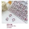 Popular en línea popular rosa puntiagudo forma especial diamante decoración de uñas cuadrado gordo hacha amor vidrio diamante joyería de uñas al por mayor
