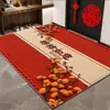 Alfombra de Piso de Terciopelo de Cristal Roja para Año Nuevo para Puerta de Entrada, Resistente a Manchas y Lavable, Adecuada para Vestíbulo y Área de Cambio de Zapatos