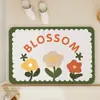 Alfombrilla de baño de tierra de diatomeas con oso dopamina, alfombrilla absorbente de agua de secado rápido antideslizante para baño, felpudo de bonito racimo de flores