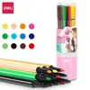 Plumones Acuarela Deli 24 Colores Barril Triangular Lavable Estándar UE Papelería de Regreso a Clases Plumones para Colorear para Niños de Preescolar