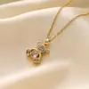 Estilo Coreano Acero Inoxidable Collar Estrella de Amor Femenino Alas de Ángel Moda Versátil Cadena para Clavícula Colgante de Cobre Venta al por Mayor de Fábrica