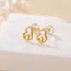 Brincos Yiluyin em Prata Esterlina S925 Banhados a Ouro, Brincos de Design de Nicho Luxuoso da Moda em Formato de Coração e Cabaça