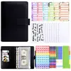 Lindo cuaderno de hojas sueltas con diseño de macarrón, tamaño A6, con cremallera, para ahorrar dinero, con estuche extraíble y diseño de dibujos animados.
