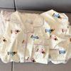 Pijama Lindo Estilo Ins de Dachshund Coreano Traje de Manga Larga Ropa de Casa para Mujer Traje Casual de Dos Piezas Venta al por Mayor