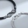 Pulseras de Pareja Runxin Forma de 8 Mobius para Hombres y Mujeres, Pulseras de Amor Infinito, Pulseras de San Valentín Modernas y Sencillas