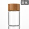Botella de Tubo de Tornillo de 30 mm Tapa de Bambú Botella de Reactivo Botella de Vidrio Transparente Botella de Cordyceps Almacenamiento de Té Multi-Especificación Botella Vacía
