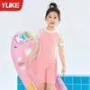 Yuke 2026 Nuevo Modelo Traje de Baño Infantil para Niñas, de una Pieza, Protector Solar, Secado Rápido, Traje de Baño Profesional de Entrenamiento para Niñas Mayores
