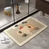 Alfombra de Piso Tejida de Lino para Baño 2026 Estilo Nuevo Entrada al Baño Absorción de Agua Secado Rápido Felpudo Antideslizante para Lavabo