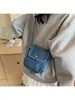 Bolso de hombro de mezclilla para mujer, bolso cuadrado pequeño, bolso cruzado simple y versátil, bolso para el teléfono del día a día