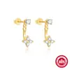Brincos de Jacket Ajustáveis em Formato de C com Diamantes em Uma Fileira de Prata Esterlina S925 Venda Quente Transfronteiriça Brincos Personalizados de Estilo Cool