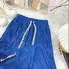Calças Femininas Loose High-cintura listrada plissada Wide-Leg para início de primavera Emagrecimento Texturizado Drapeado Chiba Casual Calças