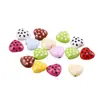 Cuentas acrílicas de colores con lunares y forma de corazón con agujeros verticales, materiales para dijes de bolsa, colgantes de collar y accesorios de joyería para DIY