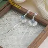 Aretes Largos con Borla en Forma de Abanico de Cristal con Degradado Azul Aretes de Clip de Disco de Bobina de Mosquito Aretes Elegantes Perforados para Mujer
