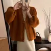 Cardigan de Tricô Estilo Coreano Estilo Preguiçoso Casaco Suéter Feminino Primavera e Outono Novo Decote V Redutor de Idade Doce Cor Sólida Versátil Top