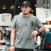 Marca da Moda Tamanho Grande Roupas Masculinas Edição Simples Estampada Solta Camiseta Masculina de Manga Curta Camiseta Masculina para Homens Gordos Plus Size Masculino T1660