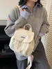 Mochila Casual de Moda Versátil para Mujer, Estilo Nuevo 2026, Personalizada, Todas las Estaciones, Simple, Bloques de Color con Letras, Cordón
