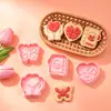Serie Corazón Sanador Agradecido Cortador de Galletas de Simulación DIY con Patrón de Corazón para Hornear