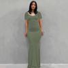 Exportação Europeia e Americana Novo Vestido Feminino Kardashian Skim Casual Slim de Manga Curta Vestido de Casa Vestido Longo