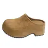 Pantuflas casuales de exterior sin cordones, estilo nuevo 2026, mules de punta cerrada, medias pantuflas que aumentan la altura, zapatos de mujer de primavera con suela gruesa