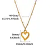 Collar con colgante de corazón hueco de acero de titanio transfronterizo, minimalista y elegante, diseño de corazón versátil, chapado en oro de 18 quilates, no se decolora, para mujer