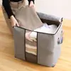 Saco de Armazenamento para Mudança Dobrável Portátil de Grande Capacidade com Janela Visível para Roupas e Cobertores