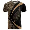 Camiseta Estampada 3D de Rugby Maorí de Nueva Zelanda Moda Deportiva para Hombre Cuello Redondo Manga Corta